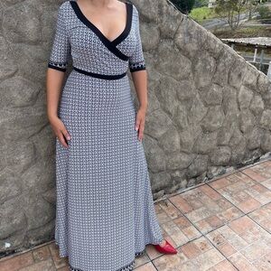 Elegant Black and White Patterned Dress